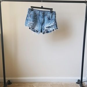 American Eagle hi-rise festival distressed shorts